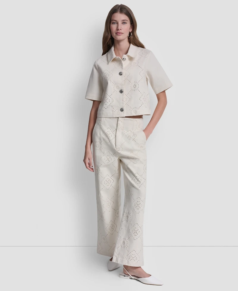 Dkny Jeans Women's Short-Sleeve Button Front Shirt