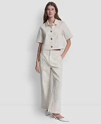 Dkny Jeans Women's Short-Sleeve Button Front Shirt