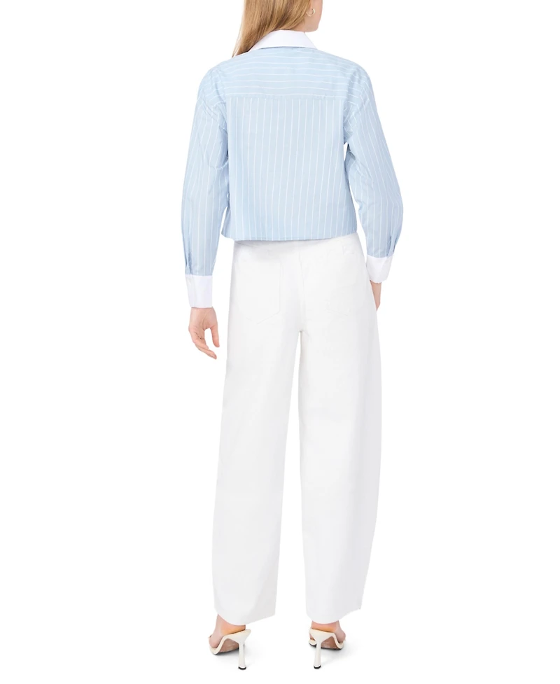 1.state Women's Collared Buttoned Long-Sleeve Shirt