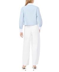 1.state Women's Collared Buttoned Long-Sleeve Shirt