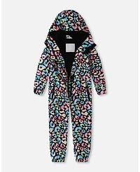 Deux par Girl Kids Mid-Season One-Piece Outerwear Black Animal Print - Toddler