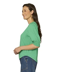 Democracy Petite Elbow-Sleeve Knit Top