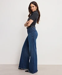 Good American Women's Wide-Leg Palazzo Jeans