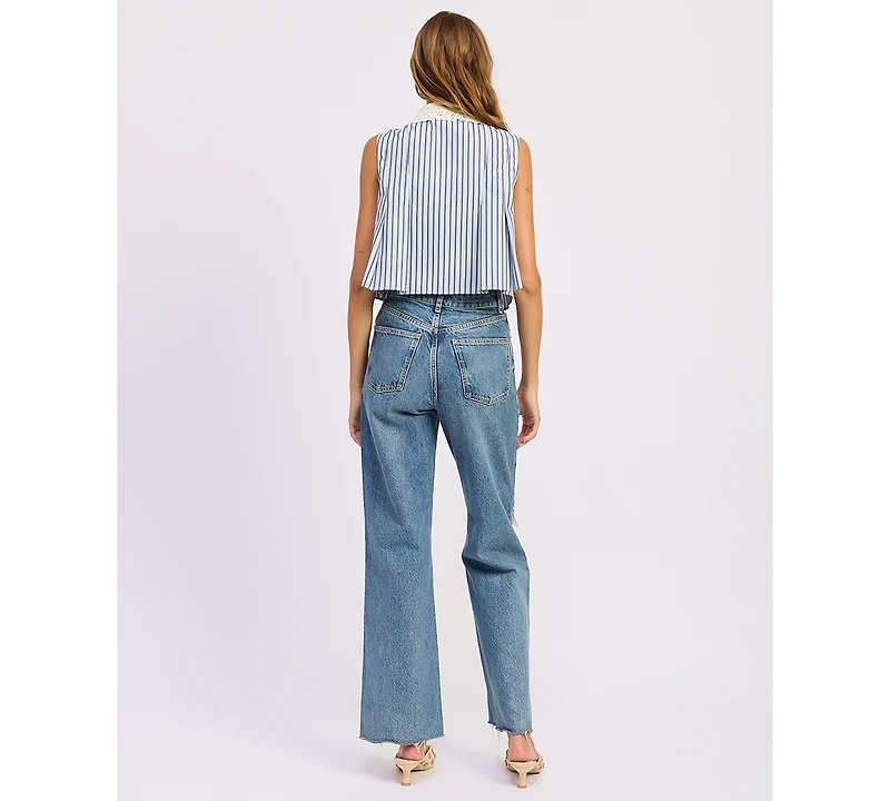 En Saison Women's Clara Sleeveless Button-Front Top