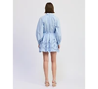 En Saison Women's Lucy Collared Long-Sleeve Mini Dress