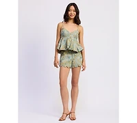 En Saison Women's Kenna High-Rise Shorts