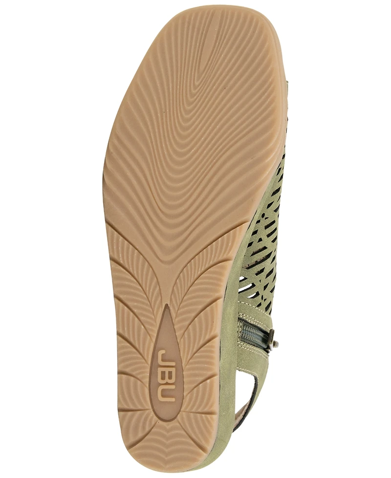 Jbu Women's Tessa Shooties Round Toe Wedge Sandals
