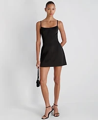 French Connection Women's York Satin Scoop Neck Mini Dress