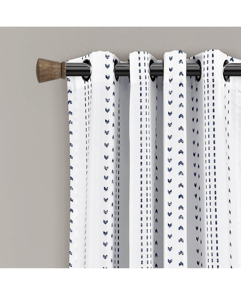 Lush Decor Hygge Stripe Light Filtering Window Curtain Panels