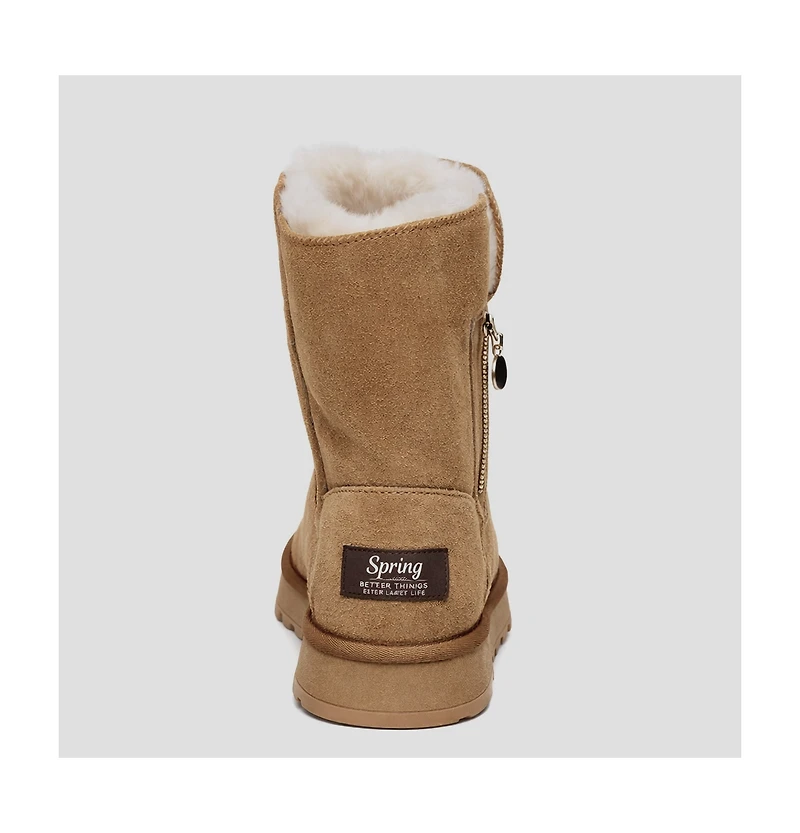 Pazstor Women's Shearling and Suede Winter Boots CY2466