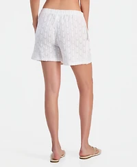 J Valdi Women's Pull-On Drawstring Swim Cover Up Shorts