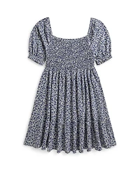 Polo Ralph Lauren Girls' 7-16 Blueberry-Print Square Neck Jersey Dress