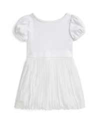 Polo Ralph Lauren Girls' 2-6X Pleated Stretch Ponte Round Neck Dress