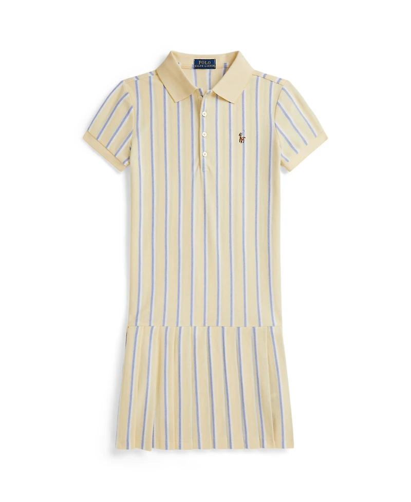Polo Ralph Lauren Girls' 7-16 Striped Oxford Mesh Collar Dress