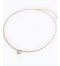 Mint & Lily Dainty Heart Paperclip Necklace in 18k Gold Plated Sterling Silver