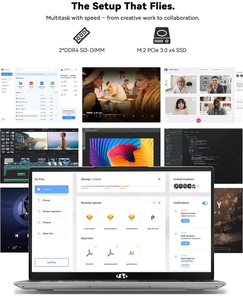 Nimo 15.6 Fhd Ips Laptop-Computer Amd Ryzen 5 3500U 16GB Ram 512GB Ssd 3.7GHz