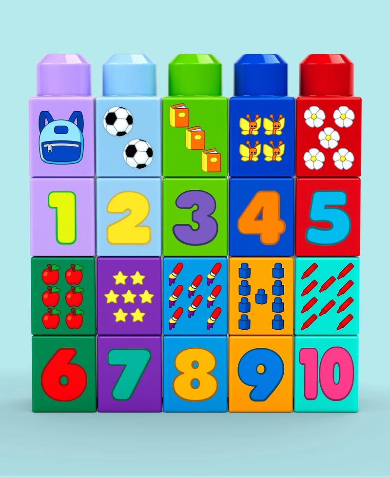 Mega Bloks First Builders Build and Count Bus Block Toy, 45 Pieces