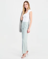 Anne Klein Women's Mid Rise Straight-Leg Pull-On Pants