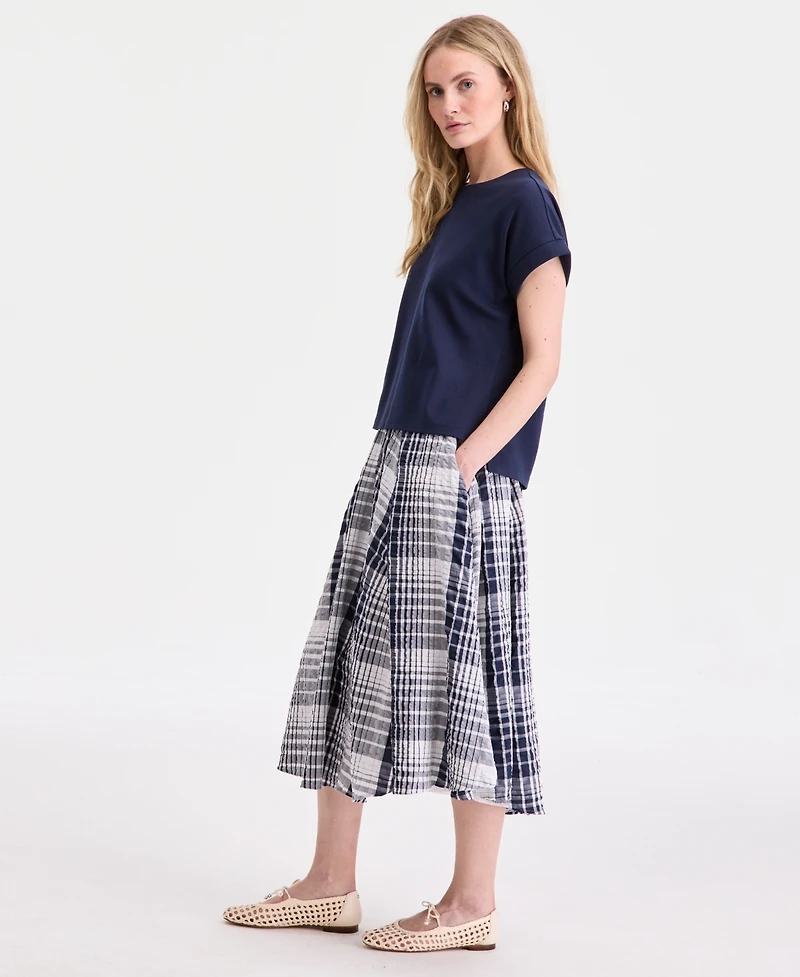 On 34th Women's Pull Check-Print Midi Skirt, Macy's Exclusive