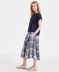 On 34th Women's Pull Check-Print Midi Skirt, Macy's Exclusive