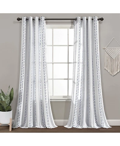 Lush Decor Hygge Stripe Grommet Window Curtain Panels 52x108 Set