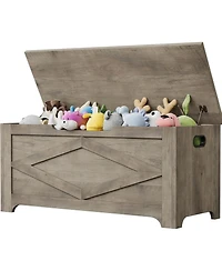 gaomon 39.4" Wooden Storage Chest, Storage Bench with Safety Hinges for Entryway & Living Room