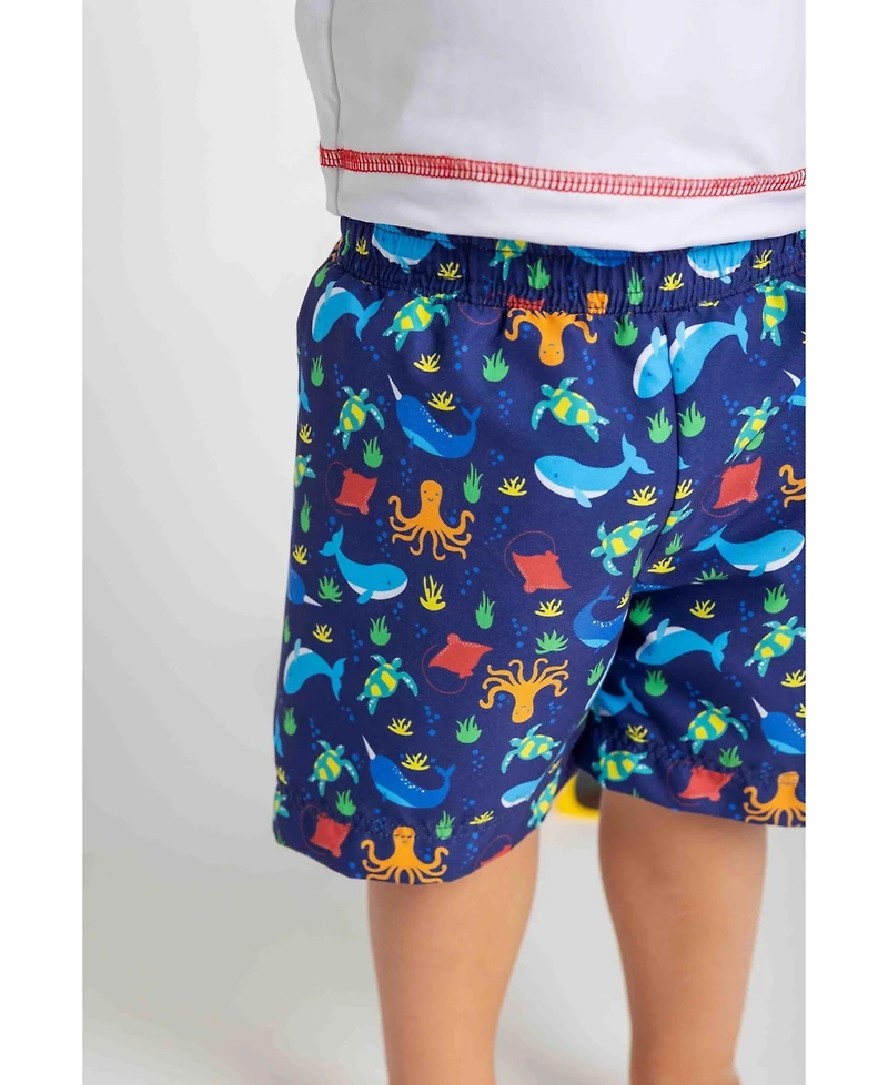 Florence Eiseman Baby Boy Under The Sea Print Swim Trunk