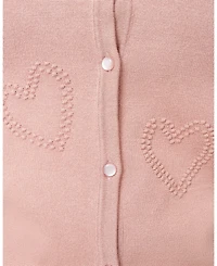 Cable & Gauge Women's Textured Heart Knit Cardigan