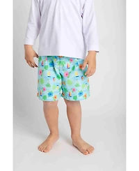 Florence Eiseman Toddler Boys Tropical Print Swim Trunk