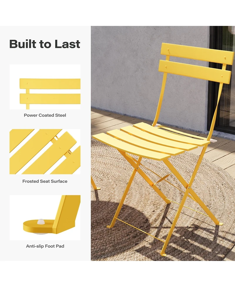 Decksplore Outdoor teak folding three-piece set