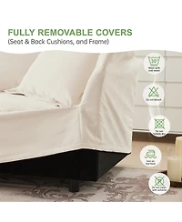 Boyel Living Modular 2-Seat Sofa Couches, Chenille Loveseat Deep Seat Sofa Couch with Removable Covers & 2 Pillows