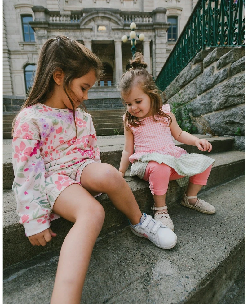 Deux par Deux Toddler Girls French Terry Shorts Printed Flowers