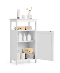 Volenca Wood Bathroom Floor Cabinet with Multi-Storage Rack Organizer