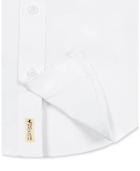 Hope & Henry Little and Big Boys' Organic Short Sleeve Stretch Poplin Button Down Shirt
