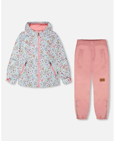 Deux par Baby Girls Mid Season Mini Flower Print Outerwear Set