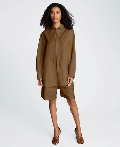 Kenneth Cole Women's Long-Sleeve Button-Front Top