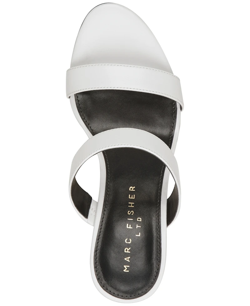 Marc Fisher Ltd Women's Jessey Leather Slip-On Block Heel Dress Sandals