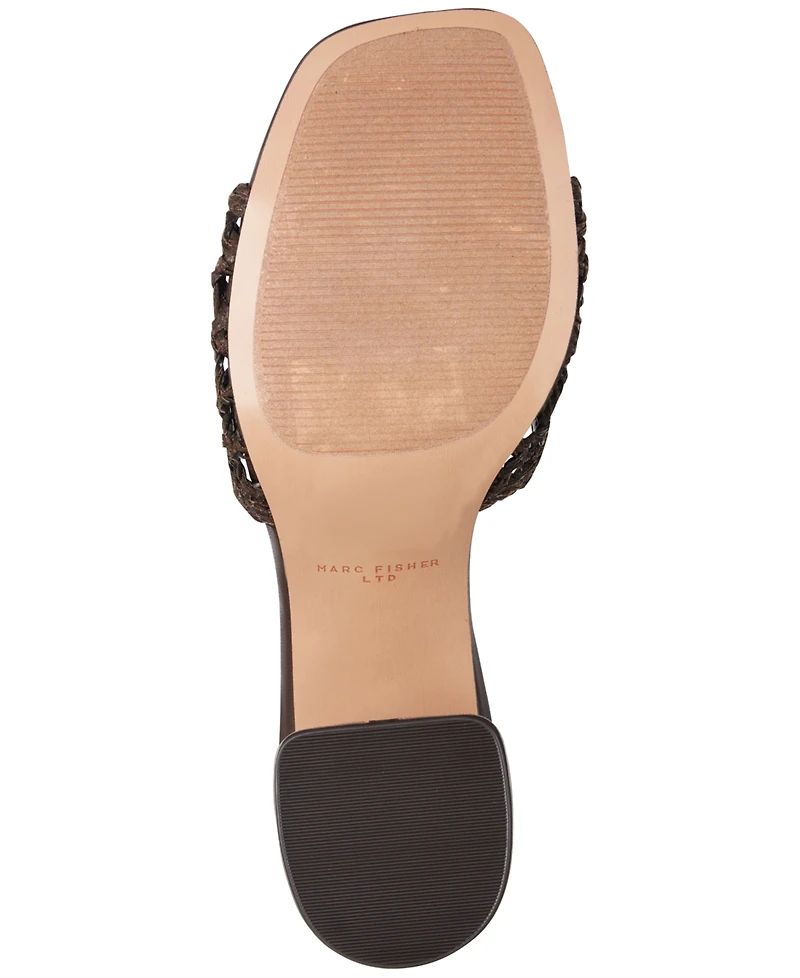 Marc Fisher Ltd Women's Farrel Woven Slip-On Block Heel Dress Sandals