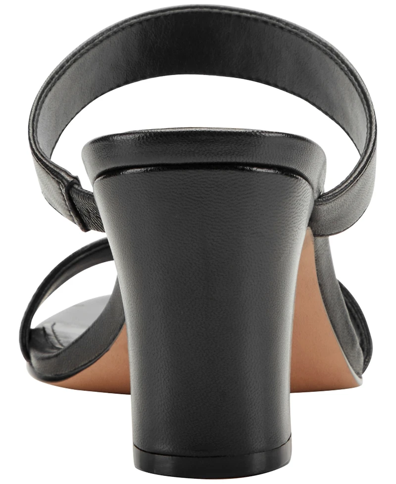 Marc Fisher Ltd Women's Jessey Leather Slip-On Block Heel Dress Sandals