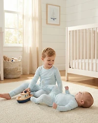 Motette Boys Coastal Check Bamboo Sleeper