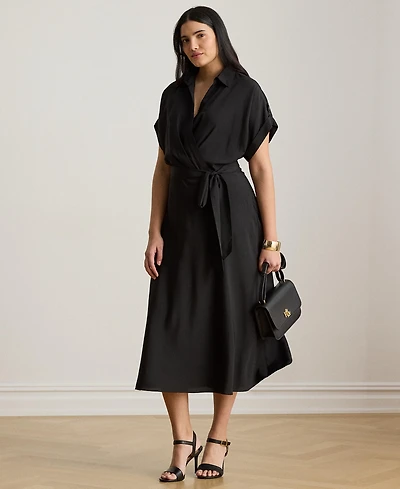 Lauren Ralph Lauren Plus Size Collared Neck Dress