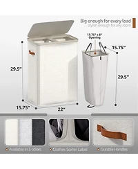 Sorbus 2-Compartment Laundry Basket with Removable Bag - Durable Organizer for Bathroom, Bedroom, or Room Space Saving Design