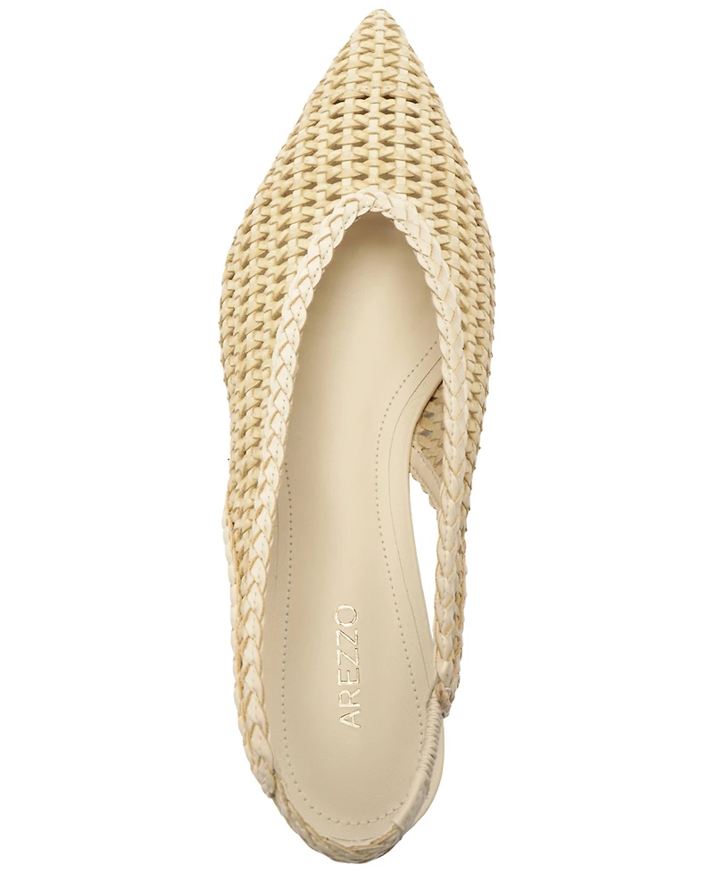 Arezzo Women's Eva Pointed Toe Ballet Slingback Flats