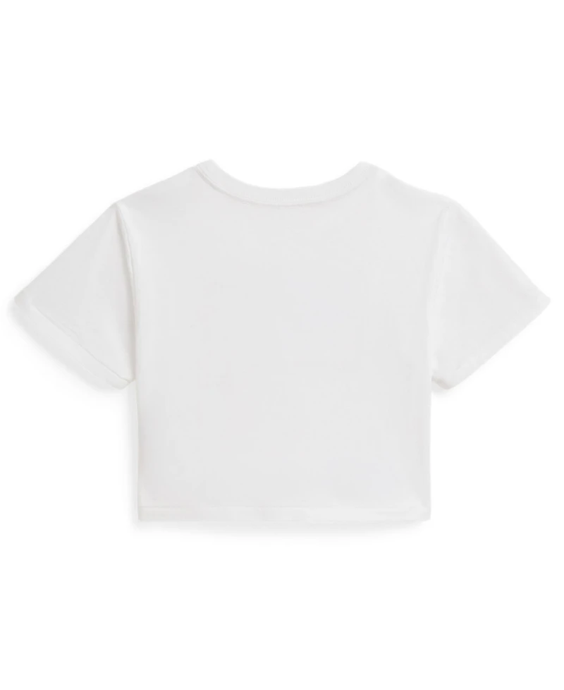 Polo Ralph Lauren Girls' 2-6X Floral Flag Crewneck Jersey Boxy T-Shirt