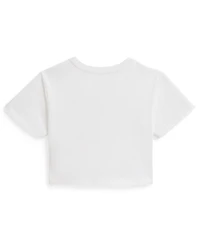 Polo Ralph Lauren Girls' 2-6X Floral Flag Crewneck Jersey Boxy T-Shirt