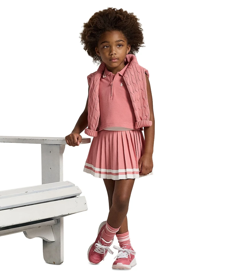 Polo Ralph Lauren Girls' 2T-6X Striped Pleated Skort