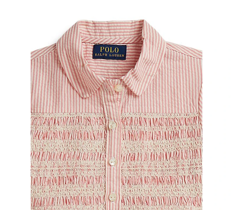 Polo Ralph Lauren Girls' 2-6X Striped Club Collar Seersucker Dress