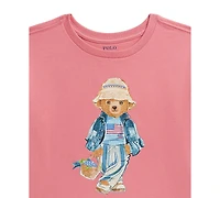 Polo Ralph Lauren Girls' 7-16 Bear Crewneck Jersey Boxy T-Shirt
