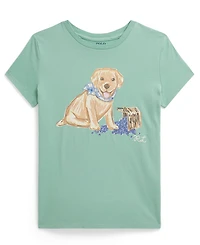 Polo Ralph Lauren Girls' 7-16 Dog-Print Crewneck Jersey T-Shirt