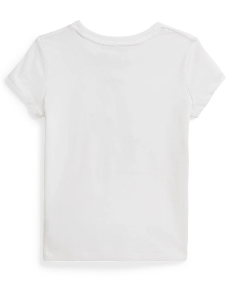 Polo Ralph Lauren Girls' 2T-6X Bear Crewneck Jersey T-Shirt